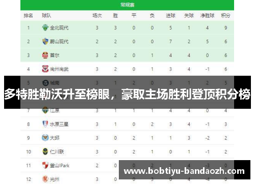 多特胜勒沃升至榜眼，豪取主场胜利登顶积分榜